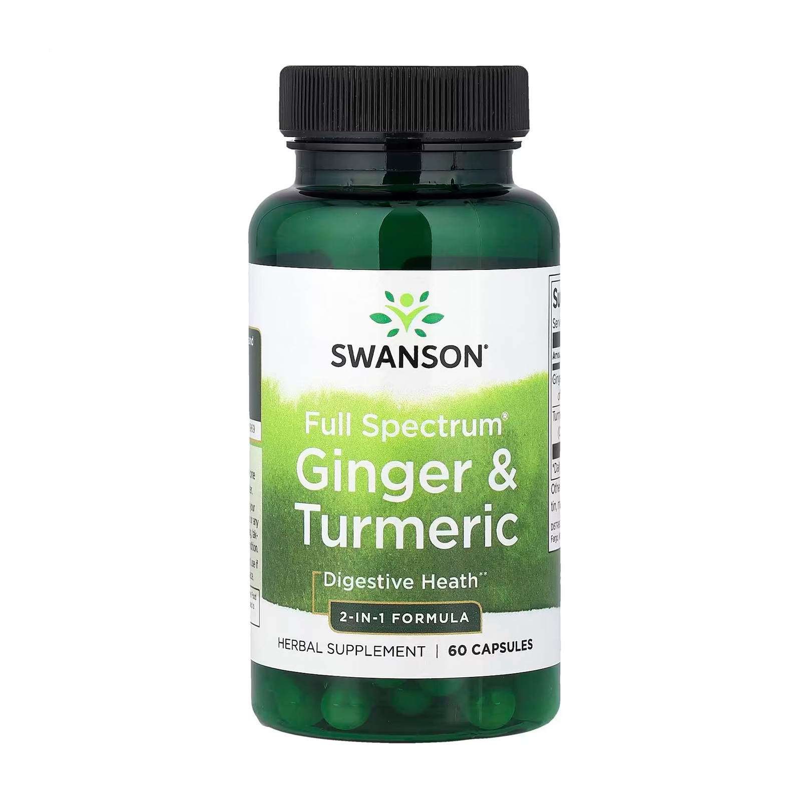 Імбир і куркума Swanson Ginger &amp; Turmeric, 60 капсул